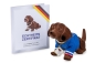 Preview: Original Wackeldackel 19 cm mit Golf-Shirt bekleidet