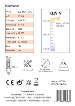 Neu - LED Flackerbirne E14