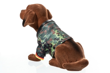 Wackeldackel groß 29 cm im Bundeswehr-Shirt Flecktarn - mit Echtheits-Zertifikat