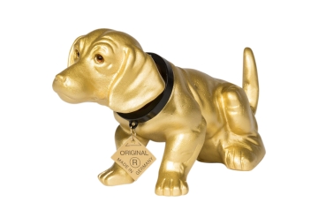 Dackel lackiert klein gold 19cm
