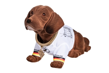 WWackeldackel im Fußball-Trikot, 29cm, braun