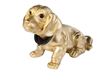 Dackel lackiert groß gold 29cm