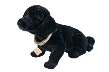 Dackel groß schwarz beflockt 29cm