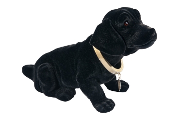 Wackeldackel groß schwarz beflockt 29cm - mit Echtheits-Zertifikat