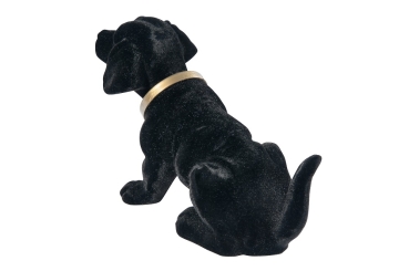 Dackel klein schwarz beflockt 19cm