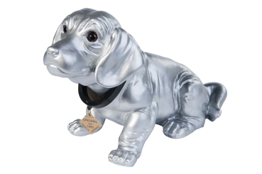 Dackel lackiert groß silber 29cm