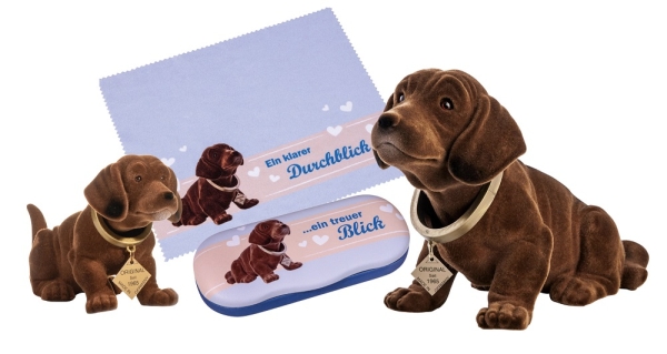 Original Wackeldackel-Sparset mit Brillen-Etui - Voller Durchblick