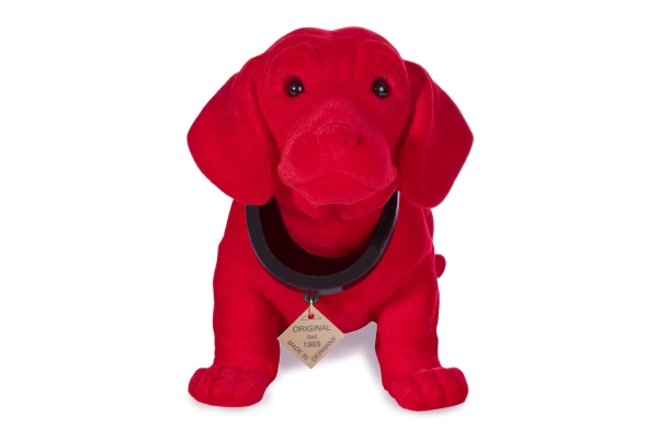 Dackel groß rot beflockt 29cm