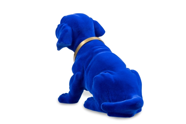 Wackeldackel groß blau beflockt 29cm