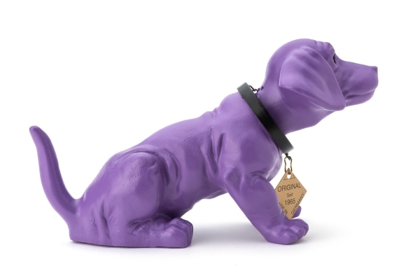 Wackeldackel lackiert klein lila 19 cm