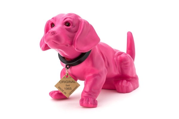 Wackeldackel lackiert klein pink 19 cm