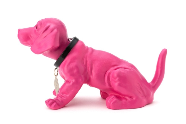 Wackeldackel lackiert klein pink 19 cm