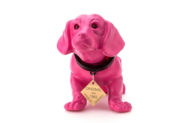 Wackeldackel lackiert klein pink 19 cm