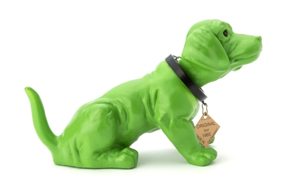 Wackeldackel lackiert klein grün 19 cm