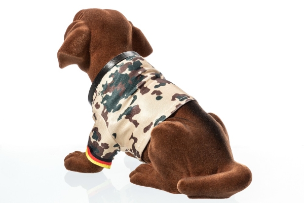 Wackeldackel groß 29 cm im Bundeswehr-Shirt Tropentarn - mit Echtheits-Zertifikat