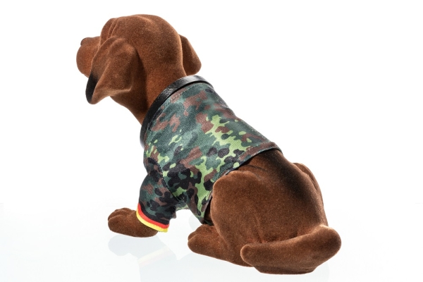 Wackeldackel groß 29 cm im Bundeswehr-Shirt Flecktarn - mit Echtheits-Zertifikat