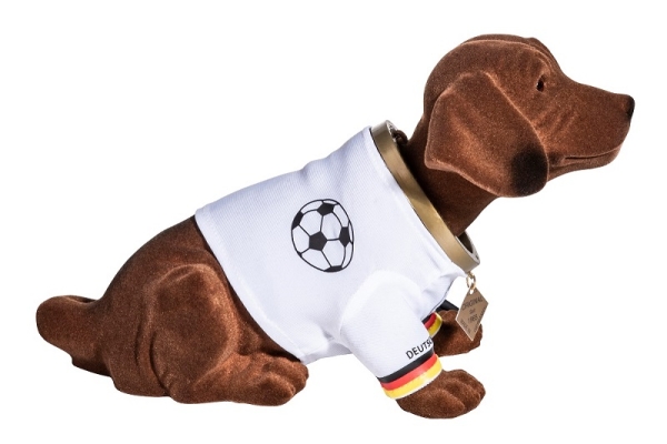 Wackeldackel im Fußball-Trikot, 29cm, braun