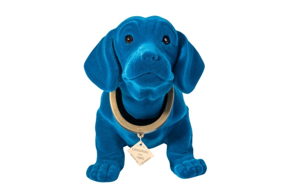 Wackeldackel groß blau beflockt 29cm