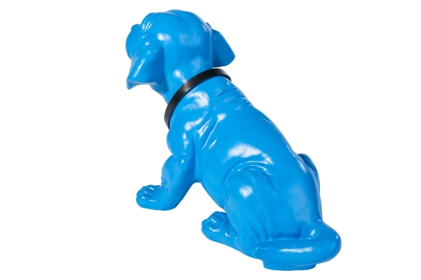 Wackeldackel lackiert groß blau 29cm - mit Echtheits-Zertifikat