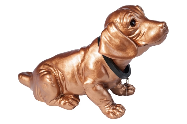 Wackeldackel lackiert groß bronze 29cm - mit Echtheits-Zertifikat