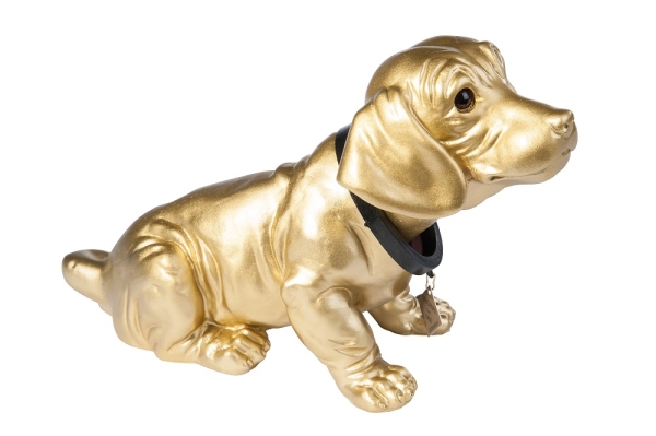 Wackeldackel lackiert groß gold 29cm - mit Echtheits-Zertifikat