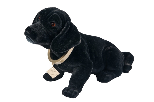 Dackel groß schwarz beflockt 29cm