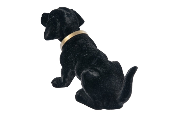 Dackel klein schwarz beflockt 19cm