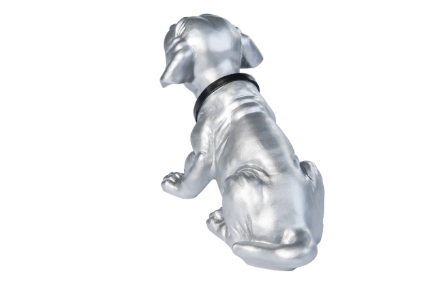 Wackeldackel lackiert groß silber 29cm - mit Echtheits-Zertifikat